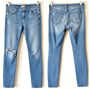 MOTHER Jeans The Looker Love Drunk Cowboy Distressed Mid Rise Skinny Size 27